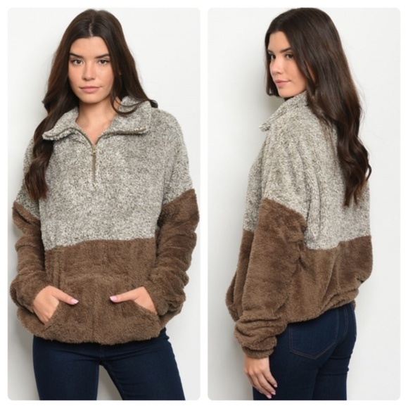 Blue B Tops - Womens Soft Mocha Pullover size L